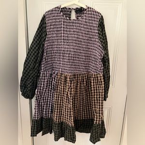 Mixed gingham dress
